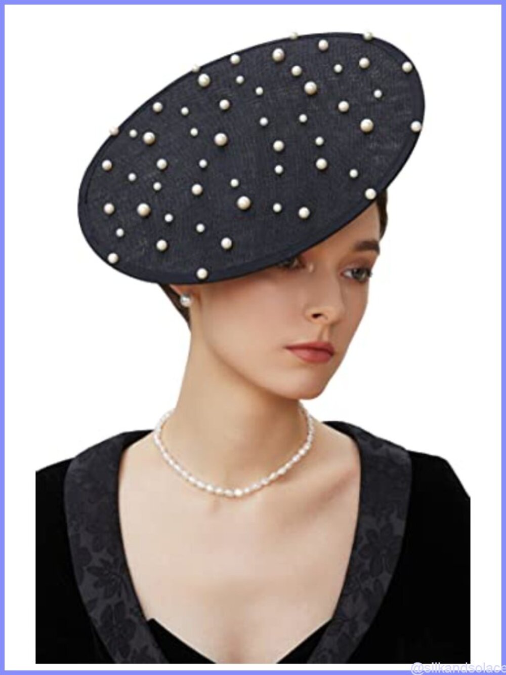 Handmade Pearl Fascinator Hat with Headband for Derby Tea Party Wedding